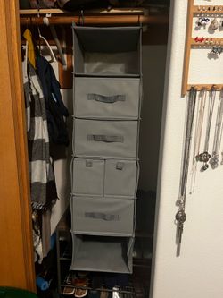 Hanging clothes organizer-grey