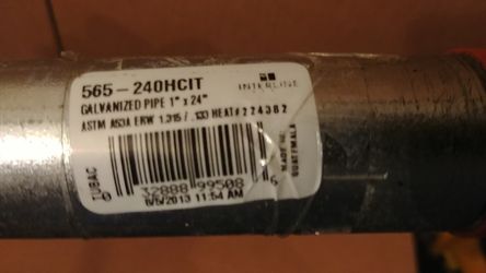 Galvanized Pipe 1" x 24"