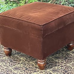 Brown Velour Flip Top Ottoman 