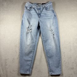 Levi's SilverTab Mom Jeans Women's 29 Medium Wash Blue Denim Distressed #2394