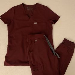 Figs Burgundy Scrubs