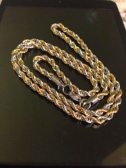 Two Tone Gold Plated Rope Chain