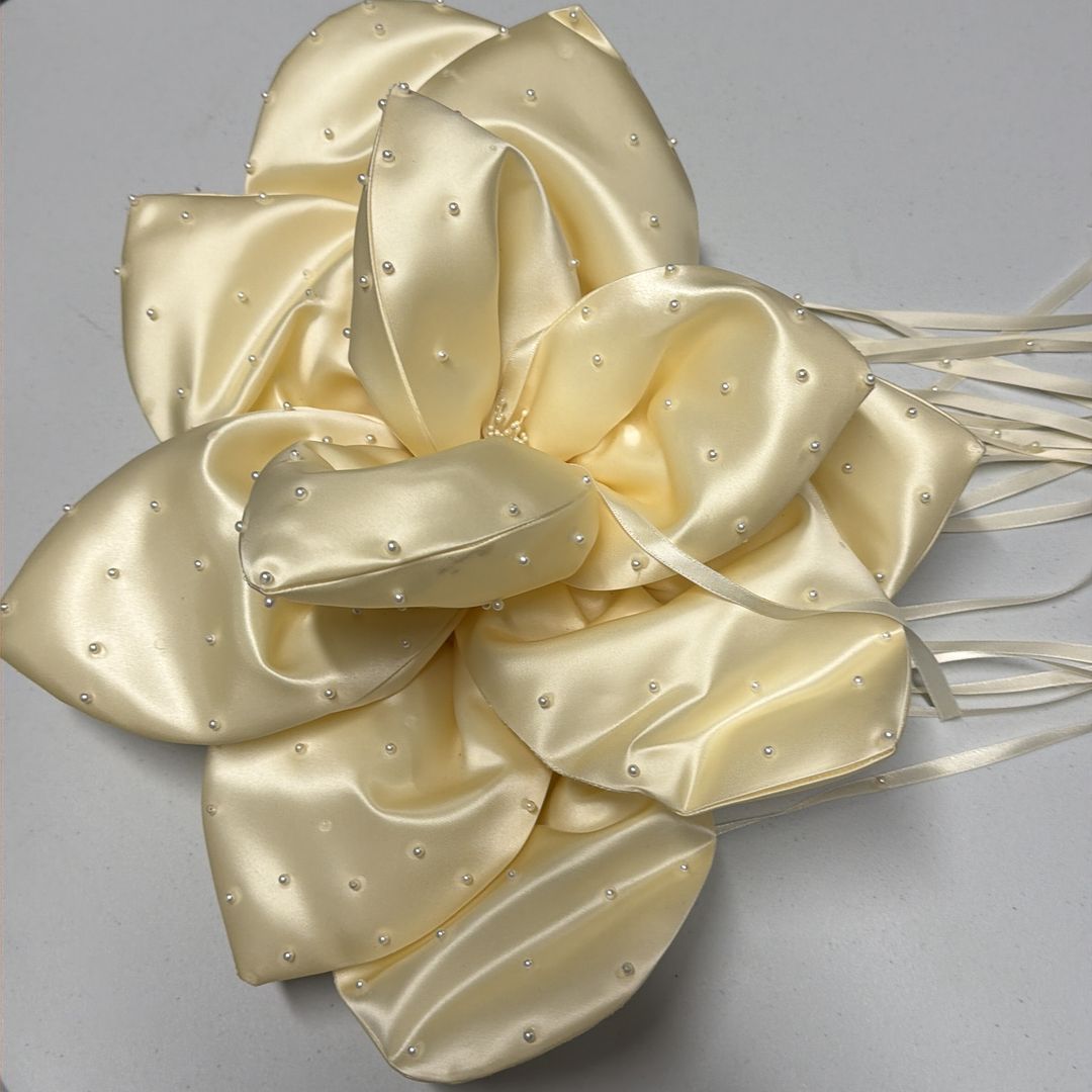 Brand new, never used, wedding ring pillow. Custom-made. Ecru/cream colored