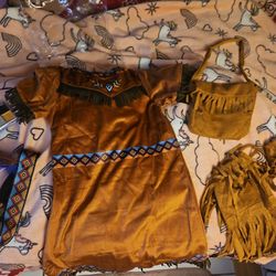 2 Girls Native Outfit Costume Kids Size 8Median Size Large 9-10