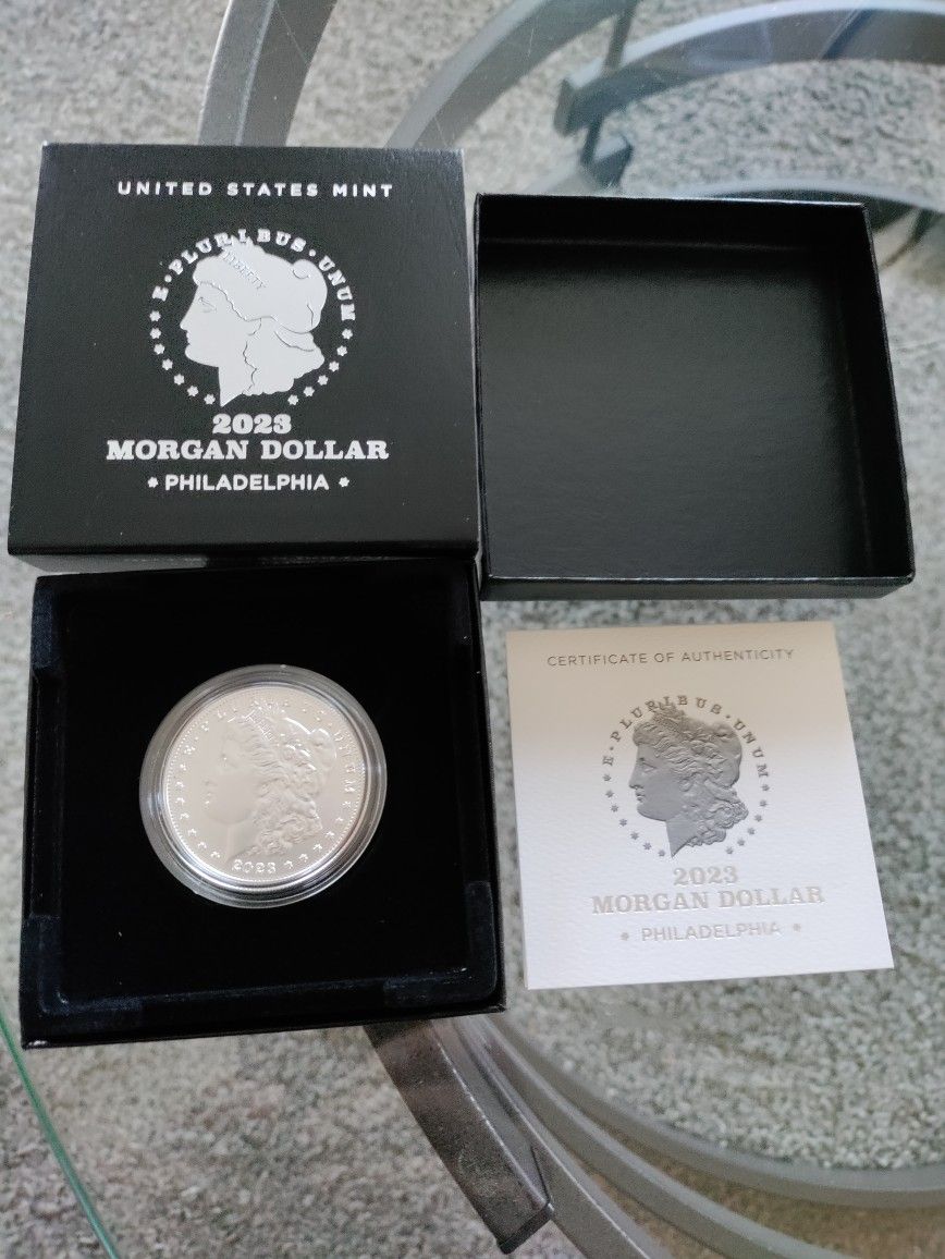 Tools.2023 P Morgan Silver Dollar Uncirculated Coin 23XE OGP Box & COA