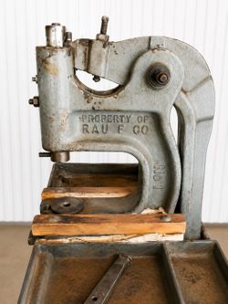 Vintage RAU F Co. No. 1 Foot Arbor Press w/ Original Stand – Heavy Duty Cast Iron
