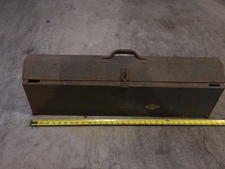 S&K vintage metal saw tool box