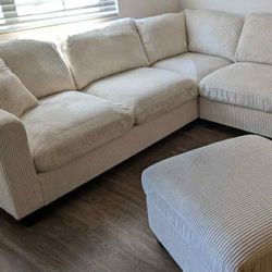 New Corduroy Sectional Couch! Includes Free Delivery 🚚! Free Assembly!