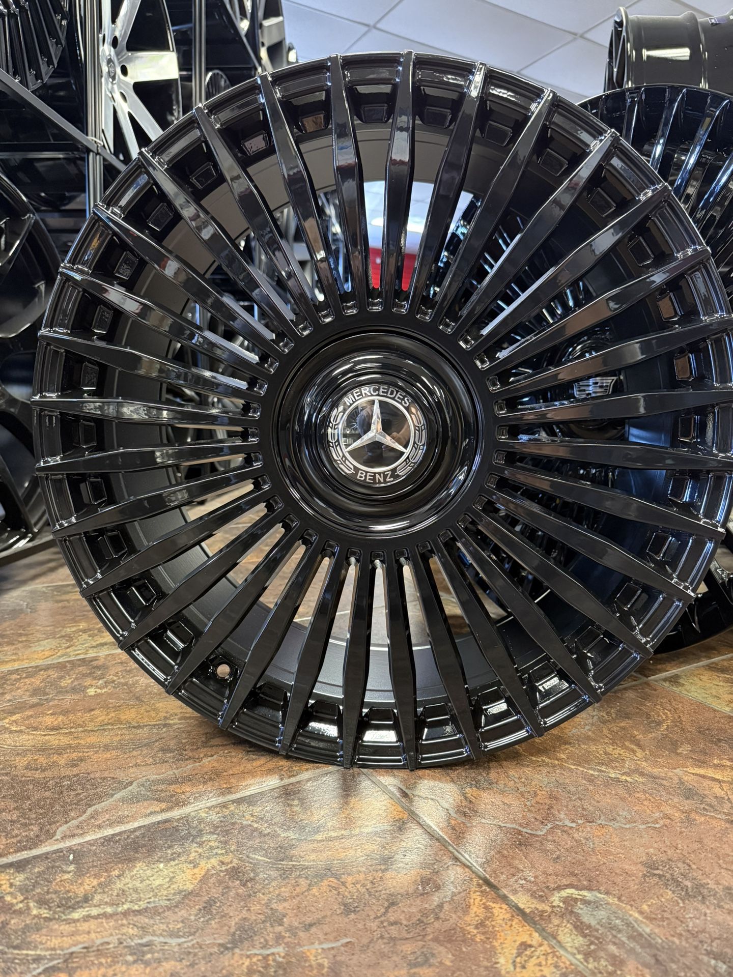 22” Gloss Black Wheels with Tires S550 GLC S63 GL GLS GLE SUV S580