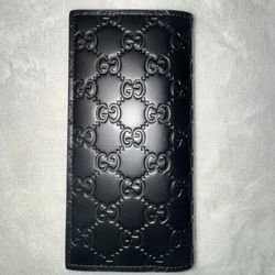 GUCCI Monogram GG black Leather Bifold Wallet