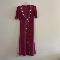 Fuschia Dress With Gems
