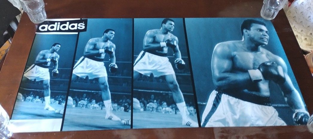Vintage Adidas Muhammad Ali poster 18" x 36"