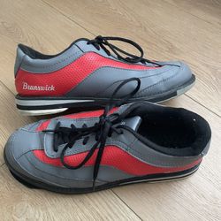 Size 10 Brunswick Mens Rampage Left Hand Grey Red Bowling Shoes