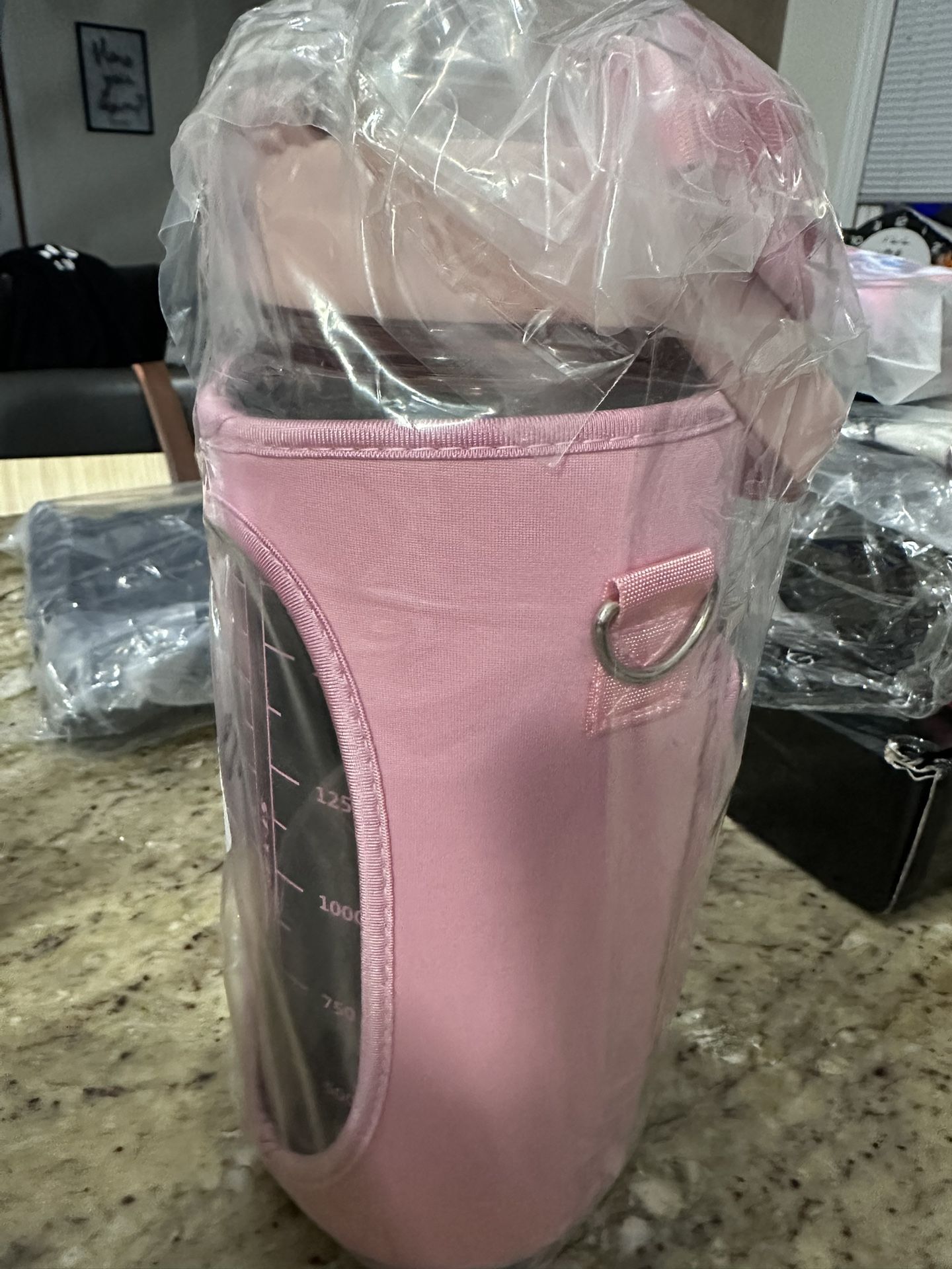 Half Gallon Pink Water Bottle With Accessories