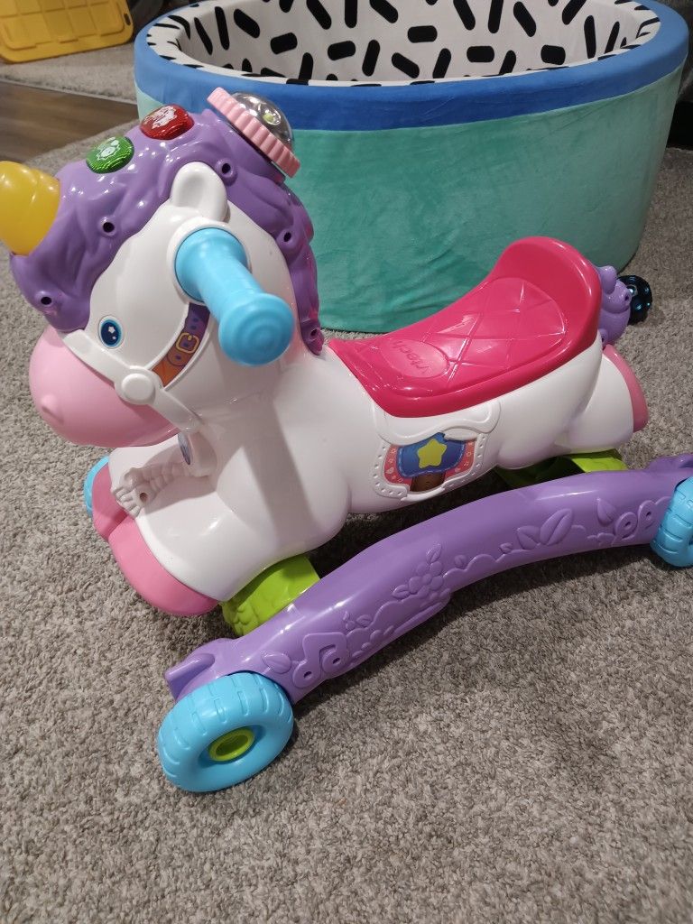 VTech Unicorn Rine On Toddler Toy With Lights And Music