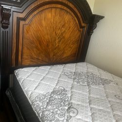 Queen Bed Frame + Mattress – Great Condition! 