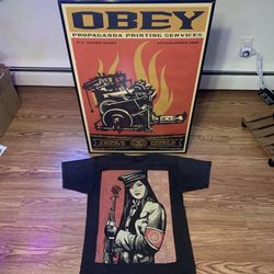 OBEY - Think & Create - Print & Destroy- Shepard Fairey SIGNED Poster + OBEY T-Shirt