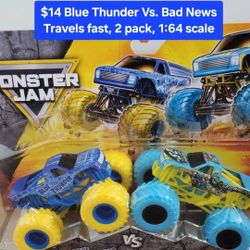 $14 New Blue Thunder Vs. Bad News Travels Fast, 2 pack, 1:64 scale