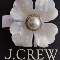 (NEW) WOMEN’S J.CREW FACTORY FLOWER SHELL TORTOISE PEARL CLAW - SIZE: OS (ONE SIZE)  