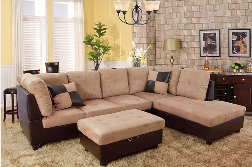 New sectional with storage Ottoman