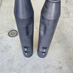 2017 + Touring Harley-Davidson - Vance & Hines - Blackslash 450 Slip-On Mufflers - Black 