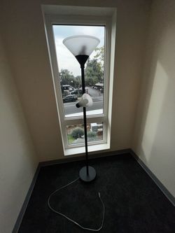 Black Torchiere Floor Lamp with Reading Light