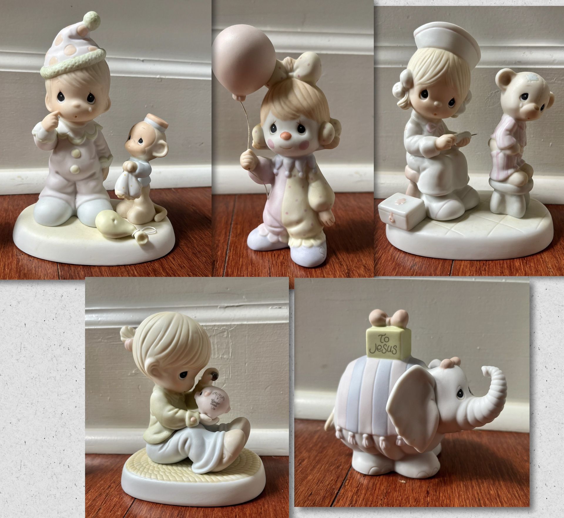 Set Of Five Precious Moments Figurines