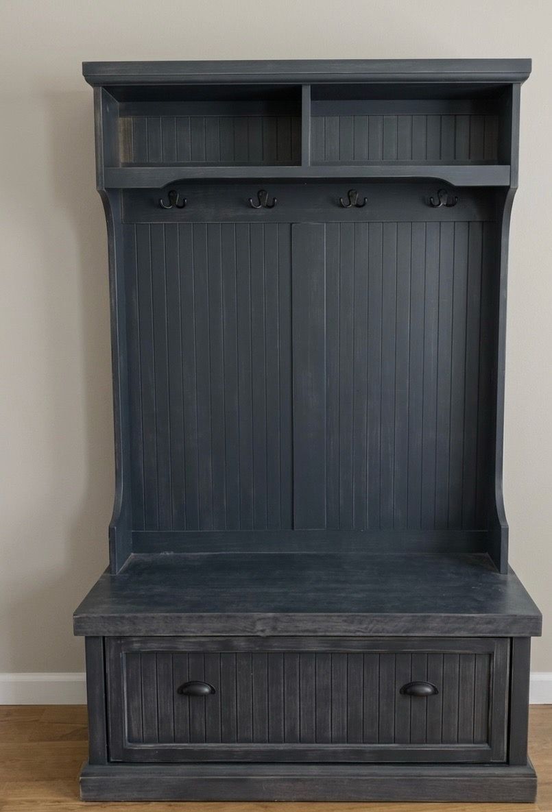 Entryway Bench with Storage - Charcoal Gr