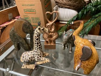 Animal Figurine Elephants Giraffe