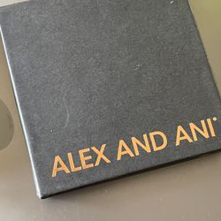 ALEX AND ANI “SKELETON KEY” GOLD-TONE BANGLE BRACLET 