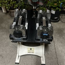 Adjustable Dumbbells With Rack