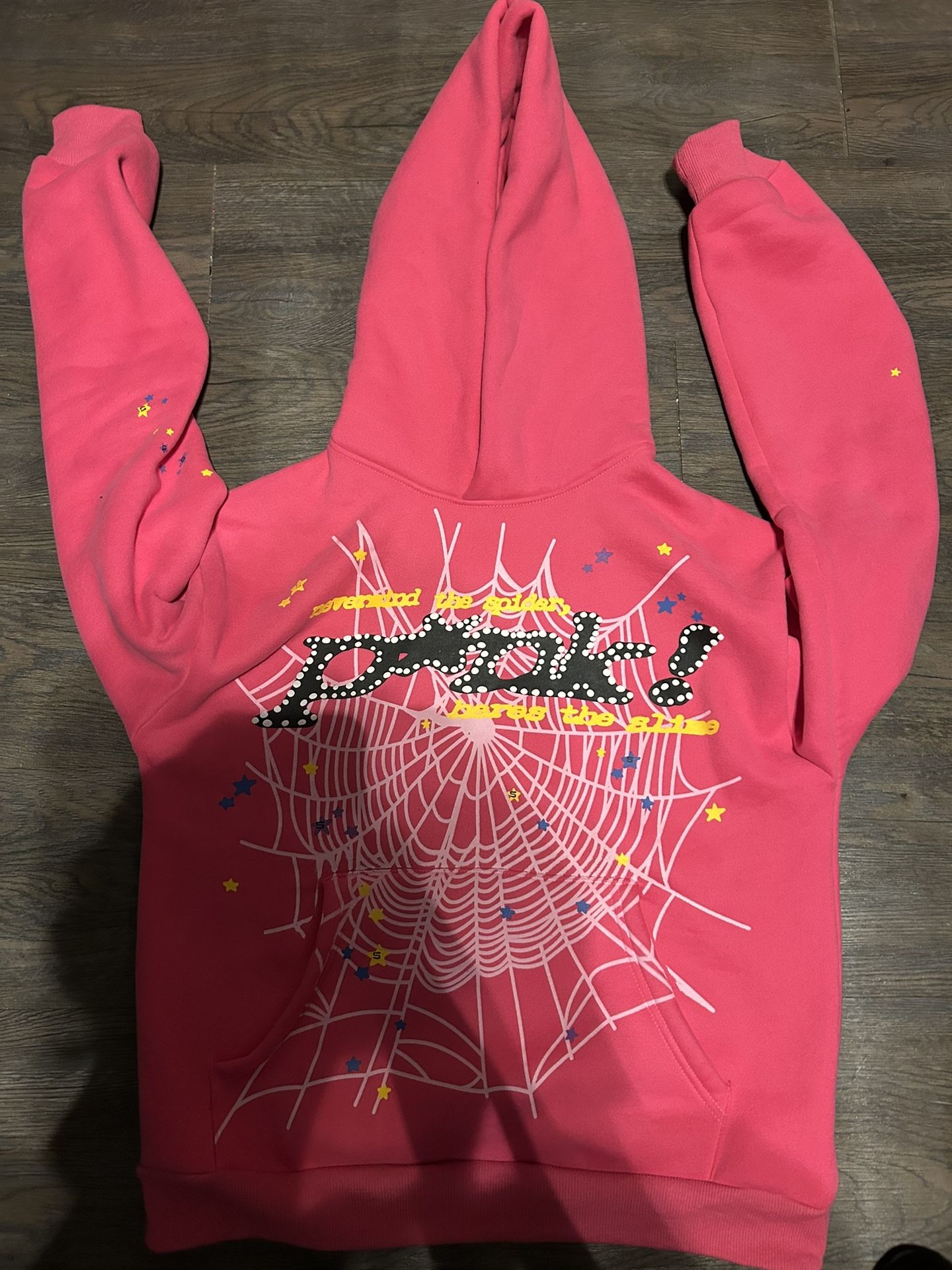 pink spider hoodie Small