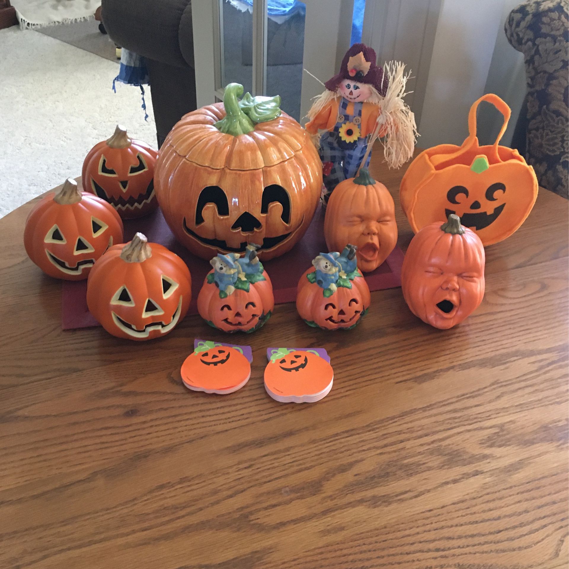 Large Ceramic Pumpkin and Small Pumpkins Collection