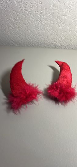 New Red Devil Horns Hair Clips