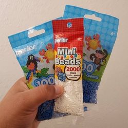 White And Blue Perler Beads