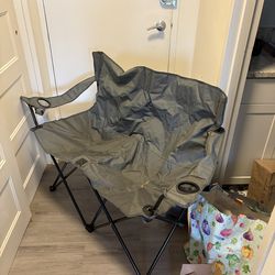 Camping seat double with cup holders