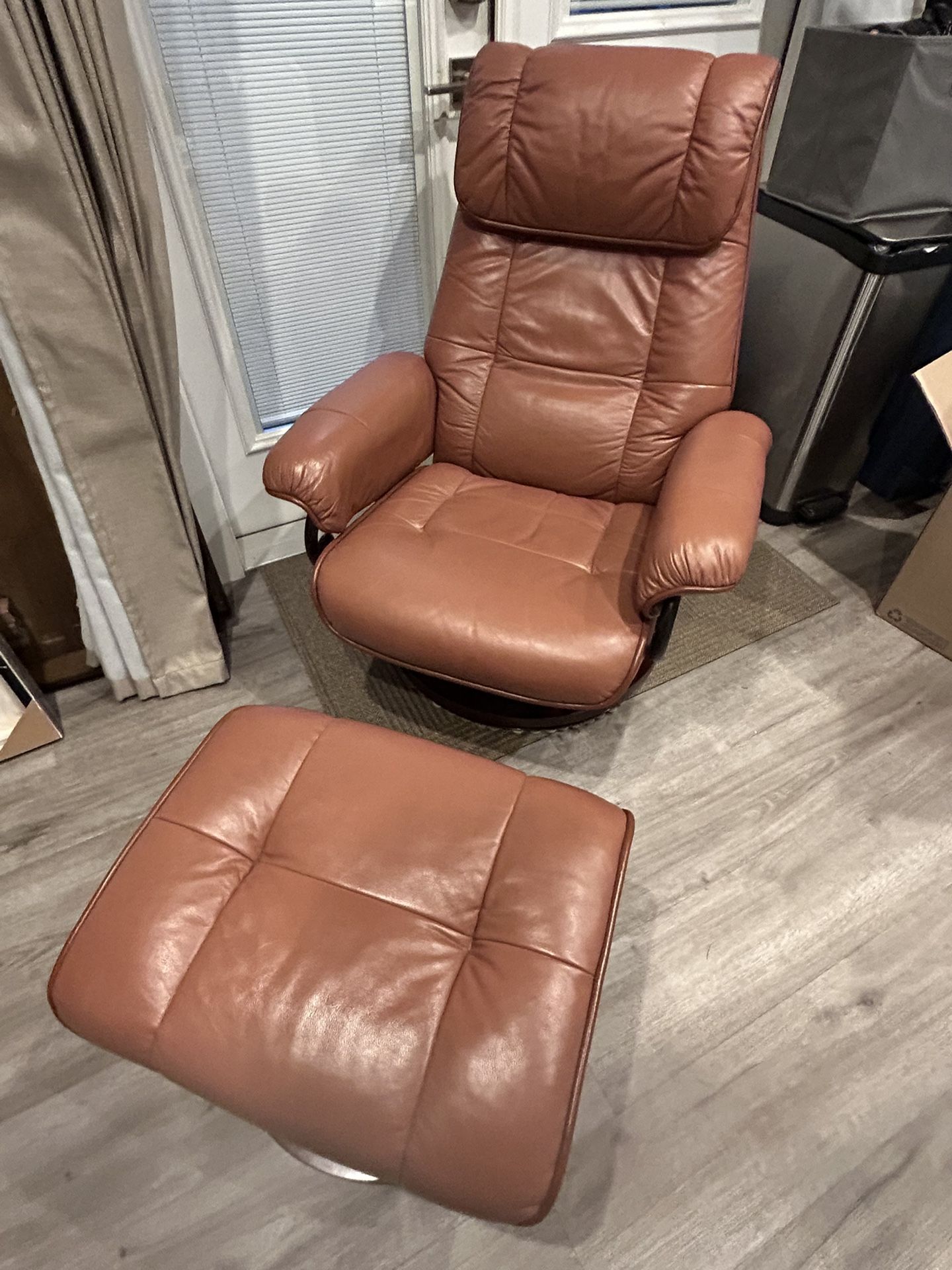 Leather Reclining Chair And Ottoman