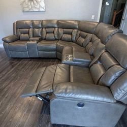 New Power Recliner Sectional Couch //free Delivery 