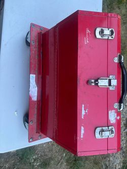 Kennedy USA Model 1018 Toolbox w/ Rolling Base & Random Contents