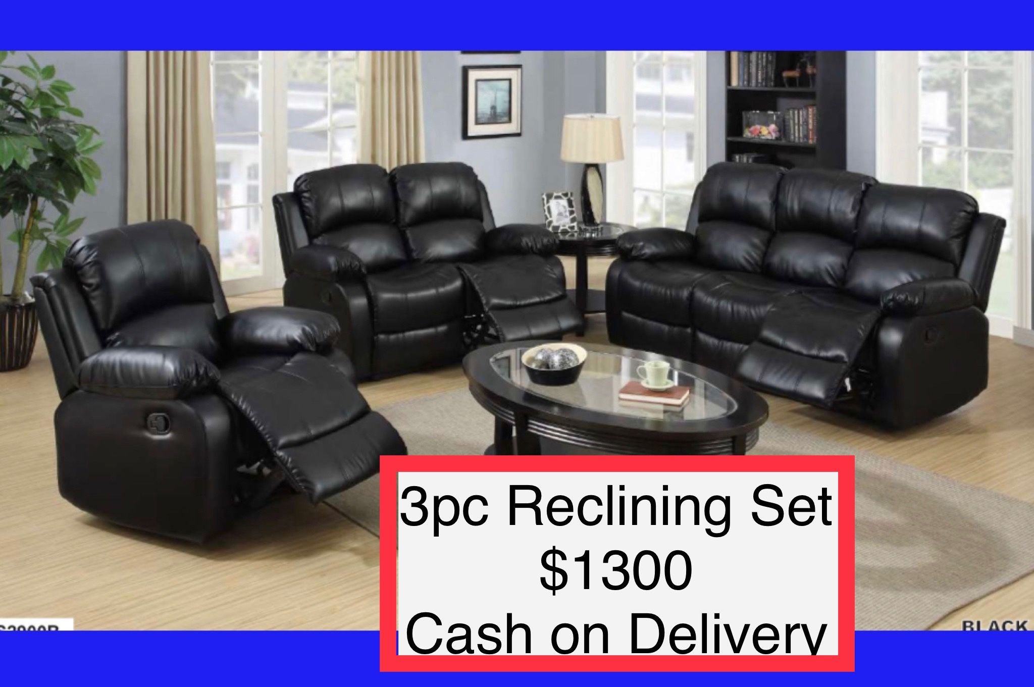 💥FREE DELIVERY💥Brand New   3PC Reclining Sofa Loveseat Chair Set