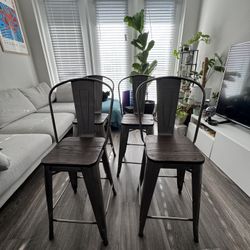 Set of 4 High Top Chairs  - Perfect for Kitchen or Bar - Great Price!