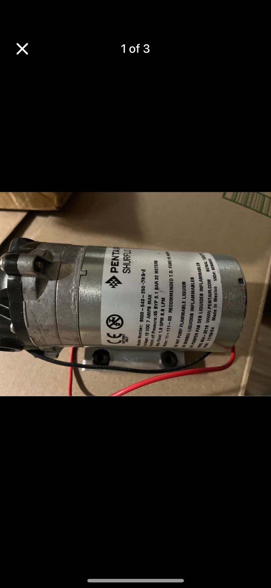 Pentair Shurflo 8000 series diaphragm pump for agricultural spraying & other fluids New‼️