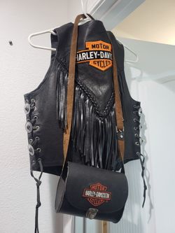 Harley Davidson womens vest and purse