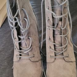 Justfab Kari Lace-Up Ankle Boot charcoal Sz9