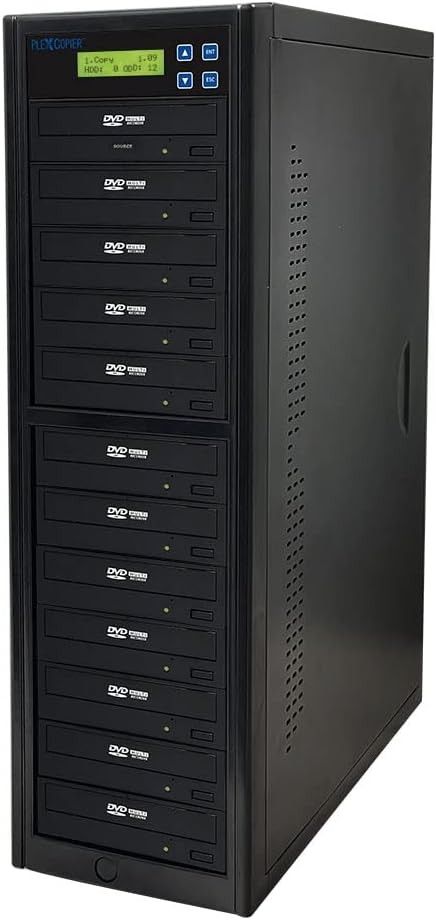 PlexCopier 24X SATA 1 to 11 CD DVD M-Disc Supported Duplicator Writer Copier Tower with Free DVD Video Copy Protection