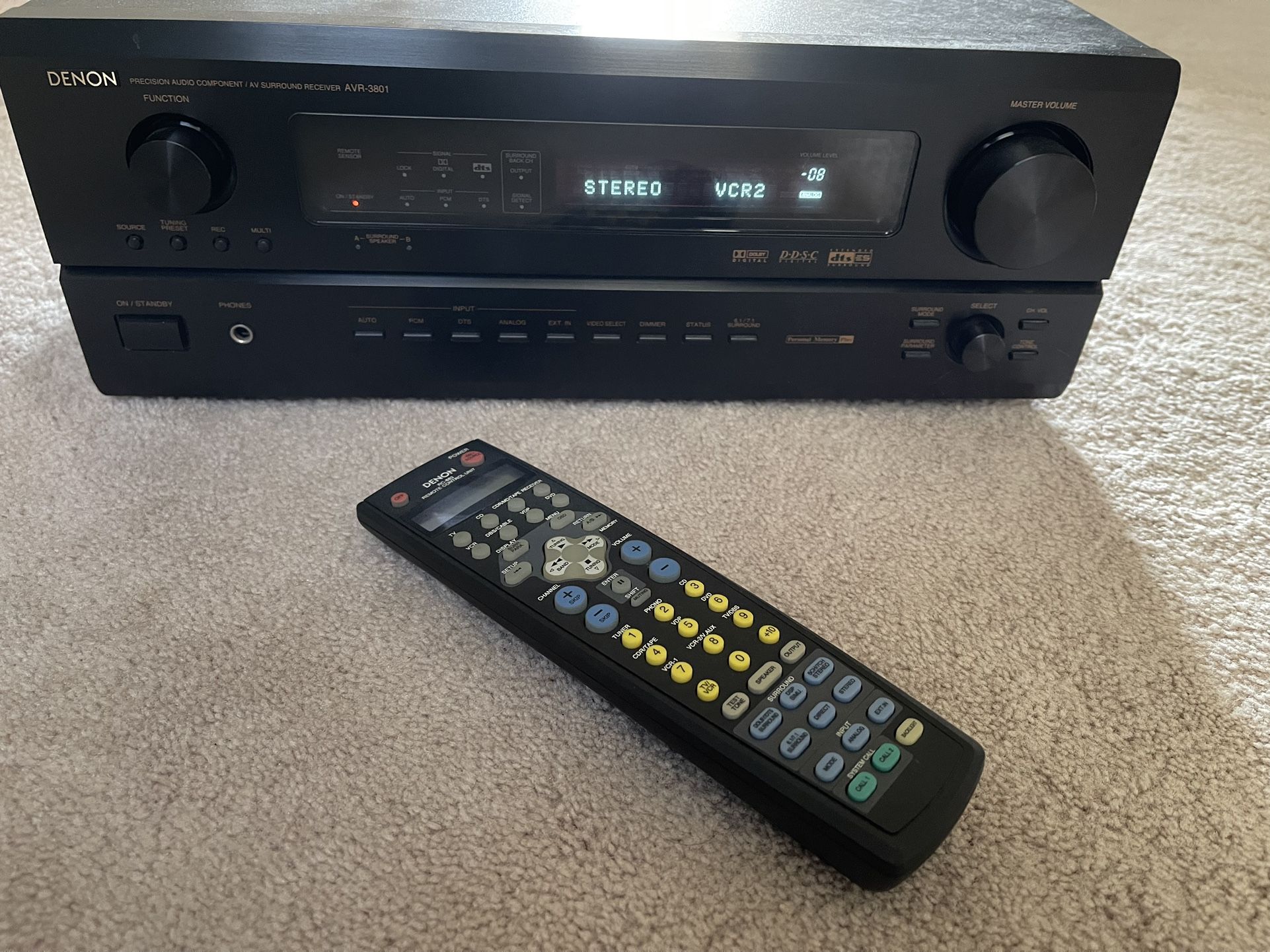 Denon AVR3801 Receiver Stereo Precision Audio Component AV Surround
