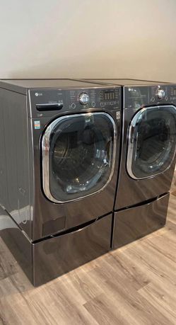 LG Front-Load Washer & Dryer Set with Storage Pedestals – Excellent Condition