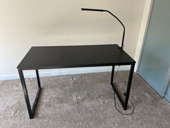 48 inch Black Desk with Free LED Lamp, Computer Desk / Office Desk