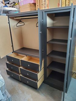 New Assembled Wardrobe With Storage Shelving & 6 Drawers Available In Other Colors 