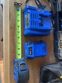 Kobalt 24v Battery, Charger, and 25’ Tape Measurer